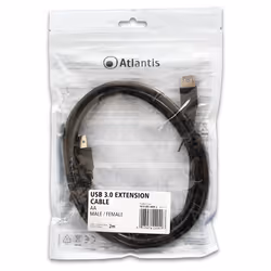 Atlantis Land P019-UB3-AAMF-2 câble USB 2 m USB 3.2 Gen 1 (3.1 Gen 1) USB A Noir