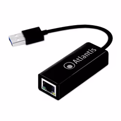 Atlantis Land A02-UTL30, Avec fil, USB, Ethernet, 1000 Mbit/s, Noir