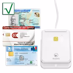 Atlantis Land P005-CIEK421C lecteur de cartes à puce Intérieure USB USB 2.0 Blanc - Vue supplémentaire 4