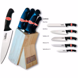 Couteau de cuisine ligne Horeca en bloc massif 5 pièces DE LUCA Couteau de cuisine ligne 'Horeca' en bloc massif 5 pièces DE ...