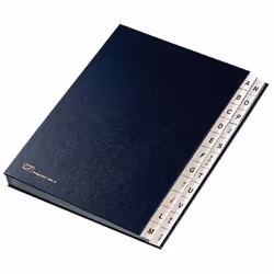 Fraschini Alphabetical Folders, Bleu, Simili-cuir, 240 x 340 mm, 240 mm, 340 mm