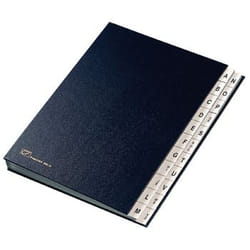 Fraschini Alphabetical Folders trieur Bleu Simili-cuir 240 x 340 mm