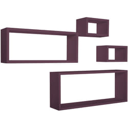 Sanitec - tagères à mur rectangulaires lot de 4 pc mod. merlino violet