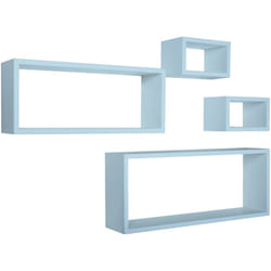 Sanitec - tagères à mur rectangulaires lot de 4 pc mod. merlino bleu