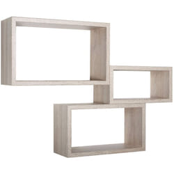 Sanitec - tagères à mur rectangulaires lot de 3 pc mod. trittico chêne sagerau