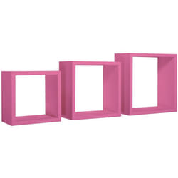 Sanitec - tagères cubiques murales lot de 3 cubes modulaires mod. incubo fuchsia
