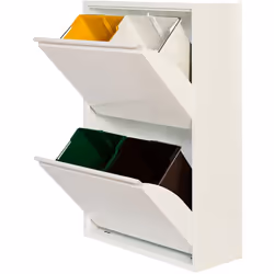 Armoire de recyclage en métal 4 tiroirs white 92x60x25cm 15 litres par bac.