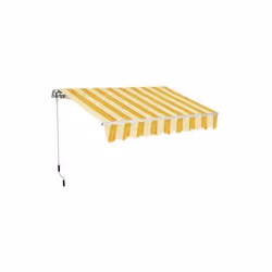 Auvent a' enrouleur SanGiorgio jaune / blanc / orange 2x3 m fixation au plafond et au mur
