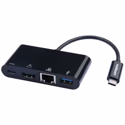 Mediacom M-DOCKTPC, Avec fil, USB 3.2 Gen 1 (3.1 Gen 1) Type-C, 60 W, 10,100,1000 Mbit/s, Noir, 4K Ultra HD