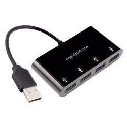 Mediacom MD-U101, USB 3.2 Gen 1 (3.1 Gen 1) Type-A, USB 3.2 Gen 1 (3.1 Gen 1) Type-A, Noir, USB, 1 pièce(s), 0 - 45 °C