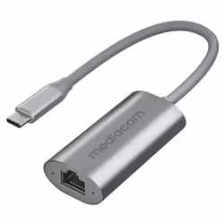 Mediacom MD-C323, Avec fil, USB Type-C, Ethernet, 1000 Mbit/s, Gris