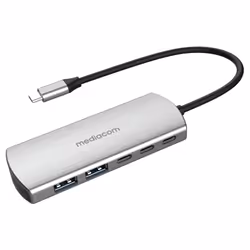 Mediacom MD-C324, USB 2.0 Type-C, 5000 Mbit/s, Aluminium, 100 W, USB, 1 pièce(s)