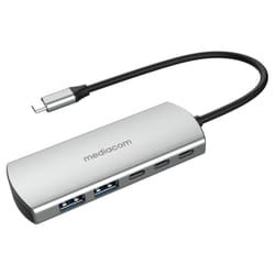 Mediacom MD-C324 hub & concentrateur USB 2.0 Type-C 5000 Mbit/s Aluminium