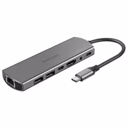 Mediacom MD-C314, USB 3.2 Gen 1 (3.1 Gen 1) Type-C, 100 W, 10,100,1000 Mbit/s, Aluminium, 3,5mm, HDMI, RJ-45, USB 3.2 Gen 1 ( ...