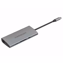 Mediacom MD-C316, Station d'accueil, USB 3.2 Gen 1 (3.1 Gen 1) Type-C, 1000BASE-T, Aluminium, SD, USB