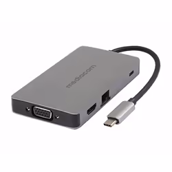 Mediacom MD-C318, Station d'accueil, USB 3.2 Gen 1 (3.1 Gen 1) Type-C, 1000BASE-T, Aluminium, MicroSD (TransFlash), SD, USB