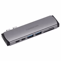 Mediacom MD-M201, Avec fil, USB 3.2 Gen 1 (3.1 Gen 1) Type-C, Aluminium, MicroSD (TransFlash), SDXC, 4K Ultra HD, 3840 x 2160 ...