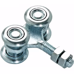fonctionnalités en acier forgé galvanisé Roulements tournés et cimentés filet 8 mm. complet avec 2 dés Disponible 2 roues Ø24 ...