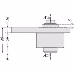 Pour portail standard. Pour tubes ronds ou carrés de 40 ou 50 mm. Gond réglable avec vis et roulement.