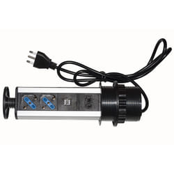 Link Accessori LKMPT02 multiprise 1,6 m 2 sortie(s) CA Intérieure Noir, Argent