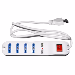 Link Accessori LKMP04USB, 1,5 m, Intérieure, Blanc, Acrylonitrile-Butadiène-Styrène (ABS), 4 sortie(s) CA, 16 A