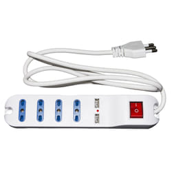 Link Accessori LKMP04USB multiprise 1,5 m 4 sortie(s) CA Intérieure Blanc