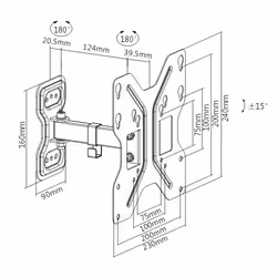 Link Accessori LKBR02 support pour téléviseur 42" Noir