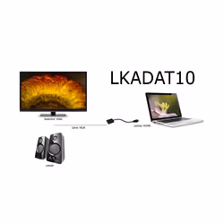 Link Accessori LKADAT10 câble vidéo et adaptateur 0,15 m HDMI + 3.5mm VGA (D-Sub) + 3,5 mm Noir - Vue supplémentaire 5
