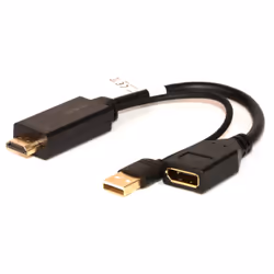 Link Accessori LKADAT202, 1 m, HDMI Type A (Standard), DisplayPort + USB Type-A, Mâle, Mâle/Femelle, Droit
