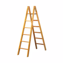 Échelle en bois avec un excellent rapport qualité/prix, également adaptée à un usage non professionnel et amateur, avec une g ...