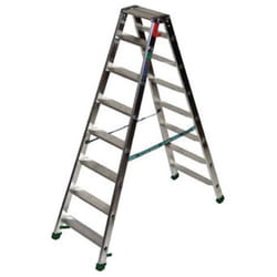 Escabeau double accès 2x6 marches - Hauteur max. de travail 2,3m - D5