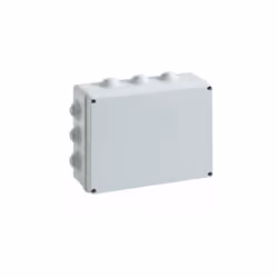 Boîte de dérivation étanche rectangulaire avec couvercle avec vis (GEOMET®) et passe-câbles équipés de guides internes pour l ...