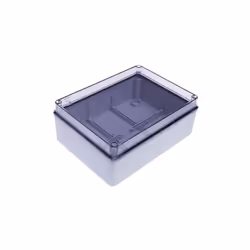 Boîte de dérivation étanche rectangulaire avec couvercle transparent avec vis (GEOMET®) et parois lisses équipés de guides in ...