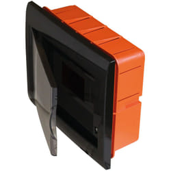 Faeg - Tableau d'encastrement 8 modules avec cadre noir et porte fumée 255x215x80mm IP40 FG14708