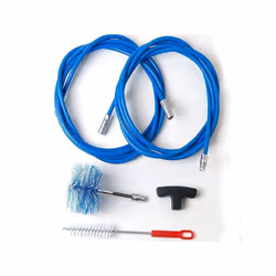 Kit 6 m plus tuyau de poele a granules professionnel pour ramonage de cheminee 6 m : manche, brosse a granules en nylon 80 mm ...