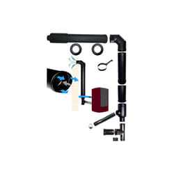 Kit de Cheminee coaxial pour poele a pellets dn 80 130 prise d'air d'evacuation des fumees fabrique en italie
