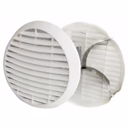 Grille ronde de 160 à 200 mm abs blanc avec des ressorts et de la grille d'admission d'air de ventilation autour du réseau av ...
