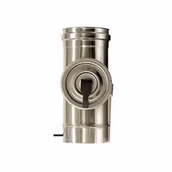 Inspection de cheminée carrée en acier inoxydable isoléeair DN 180/200. L'élément d'inspection carré est installé à la base d ...
