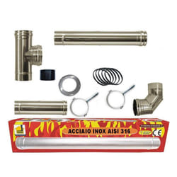 Cheminee Kit cheminee tuyaux poele a granules o 80. Canal de fumee en acier inoxydable aisi 316L ce Made in Italy uni 1856