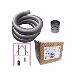 Kit tuyau en acier inoxydable 316 flexible 10 mt diamètre 60 mm intérieur lisse selon CE EN 1856 2 conduit de cheminée