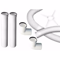 Kit conduit simple paroi flexible en PPS DN 080. COMPOSITION : 10 mètres. tuyau souple DN 80, 2 coudes 90°, 2 éléments rigide ...