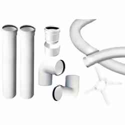 Kit conduit simple paroi flexible en PPS DN 060.COMPOSITION : 10 mètres. tuyau flexible DN 60, 2 coudes 90 ° DN 60, 2 élément ...