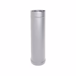Element droit tube coaxial INOX L 0,25 m diametre 80/130 CE en acier 316 pour poele a pellets. Fabrique en Italie. Conduit co ...