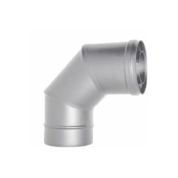 Cheminee coaxial en acier inoxydable courbe 90 d. 80/130 inox ce Poele a pellets Fabrique en Italie