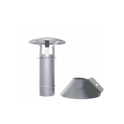 Cheminee coaxial en ACIER INOXYDABLE D. 80/130 poele a granules terminal vertical CE Fabrique en Italie