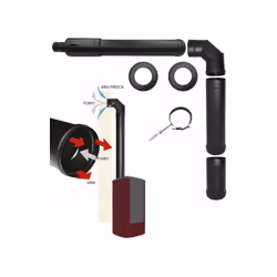 Kit d'aspiration et d'evacuation pour poele a pellets avec sortie coaxiale superieure Kit façade MBM 80/130 pour configuratio ...