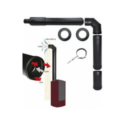 Kit Cheminee pour poele a pellets avec sortie coaxiale superieure dn 80 130 prise d'air d'evacuation des fumees fabrique en Italie