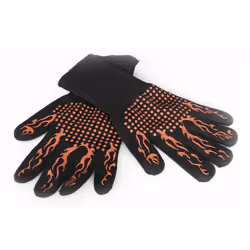 1 paire de gants pour barbecue BBQ, four, cuisine, résistant à la chaleur 800°, intérieur coton pour plus de praticité, confo ...