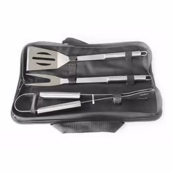 Ensemble de 3 outils de barbecue professionnels entièrement en acier inoxydable, pince, fourchette, pelle.Longueur totale des ...
