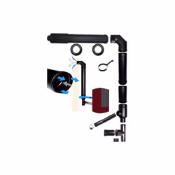 kit d'aspiration et d'evacuation coaxiale pour poele a granules Kit façade MBM 80/125 pour configuration horizontale concentr ...